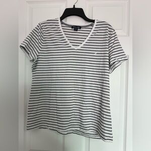 Nautica Women's Striped V-Neck Tee